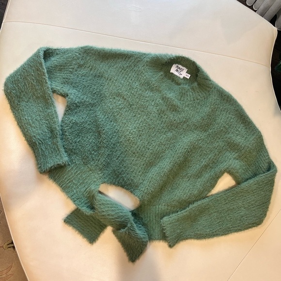 Princess Polly Green Winslow Fuzzy Soft Tie Front Jumper Sweater XS Small - Picture 5 of 11